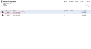 Draw Request Listing