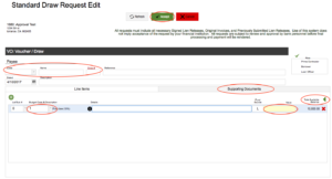 Entering Draw Request