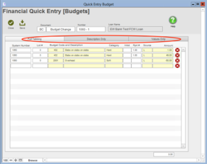 Quick Entry - Budgets 2