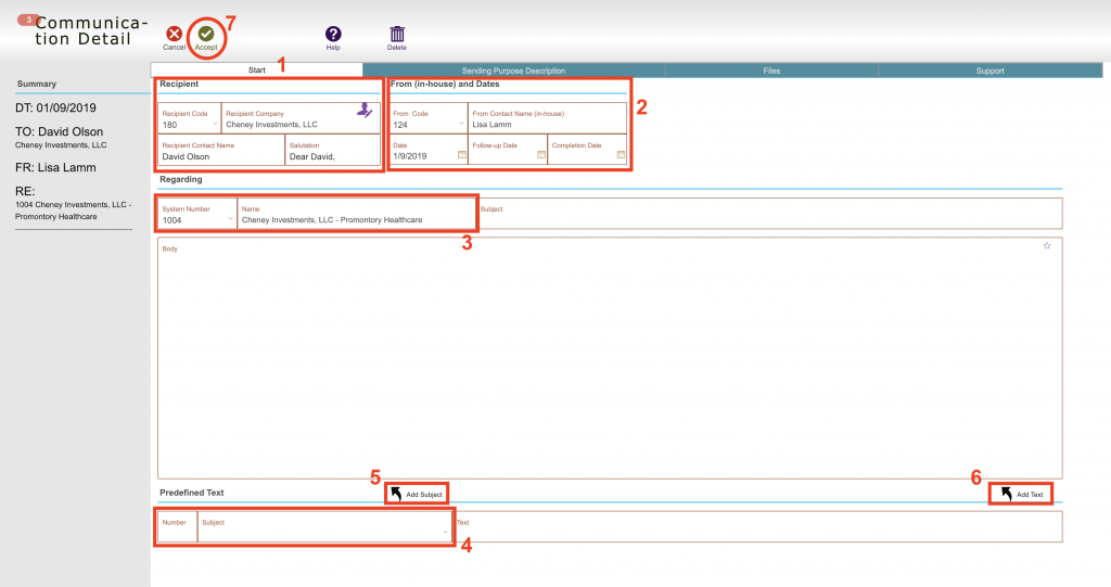 Create Comm Log - 2