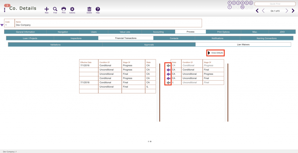 Company Lien Waiver Setup - 2