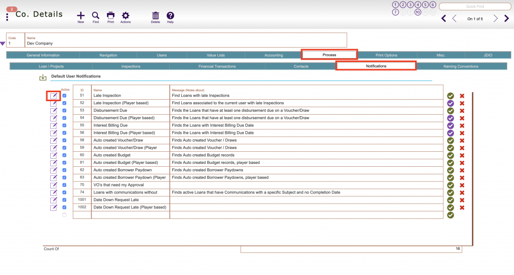 Modify Notification Company - 1