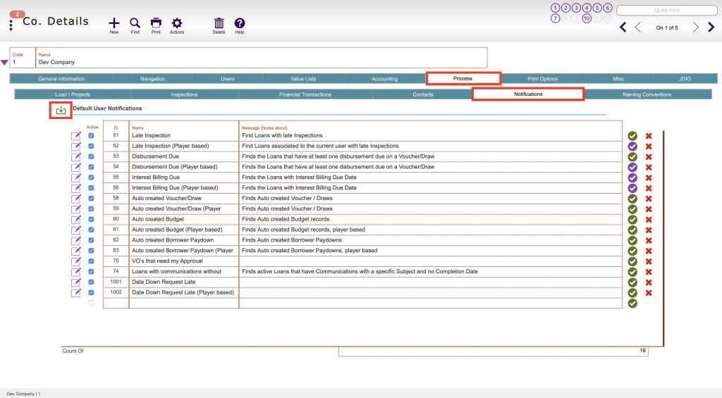 Notifications Company Setup - 1